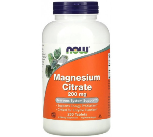 Магній цитрат Now Foods Magnesium Citrate 200 мг 250 таблеток