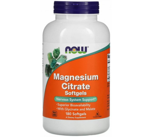 Магній цитрат Now Foods Magnesium Citrate 180 гелевих капсул