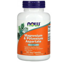 Магний и калий аспартат Now Foods Magnesium & Potassium Aspartate 120 вег капс