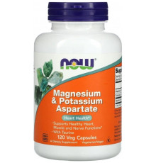 Магній та калій аспартат Now Foods Magnesium & Potassium Aspartate 120 вег капс