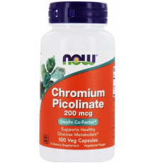 Хром піколінат Now Foods Chromium Picolinate 200 мкг 100 вег капс