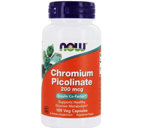 Хром піколінат Now Foods Chromium Picolinate 200 мкг 100 вег капс