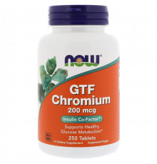 Хром Now Foods GTF Chromium 200 мкг 250 таблеток