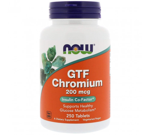 Хром Now Foods GTF Chromium 200 мкг 250 таблеток