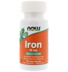 Залізо для гемоглобіну 18 мг Now Foods Iron 120 капс