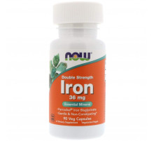 Железо Now Foods Iron 36 мг 90 вегетарианских капсул