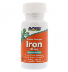 Залізо Now Foods Iron 36 мг 90 вегетаріанських капсул