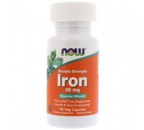 Залізо Now Foods Iron 36 мг 90 вегетаріанських капсул