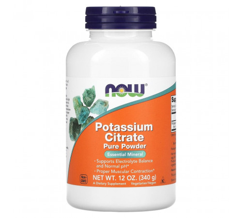 Калій цитрат Now Foods Potassium Citrate 340 г без смаку