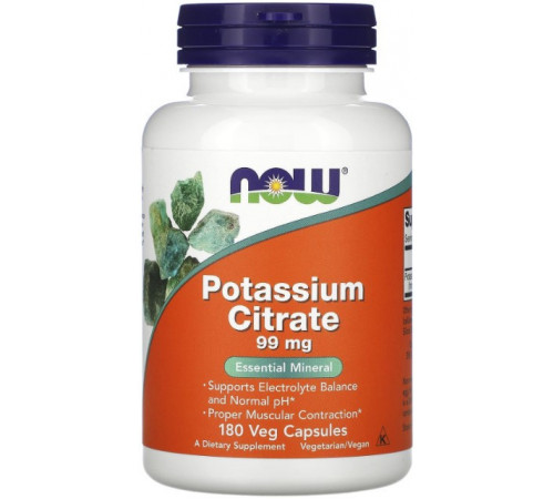 Калій цитрат Now Foods Potassium Citrate 99 мг 180 вегетаріанських капсул