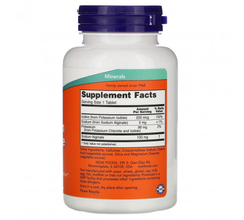 Йодид калію Now Foods Potassium Plus Iodine 180 таблеток