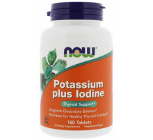 Йодид калію Now Foods Potassium Plus Iodine 180 таблеток