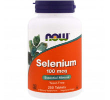 Селен без дріжджів Now Foods Selenium 100 мкг 250 таблеток