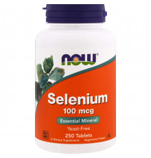 Селен без дріжджів Now Foods Selenium 100 мкг 250 таблеток