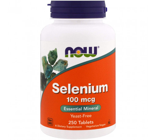 Селен без дріжджів Now Foods Selenium 100 мкг 250 таблеток