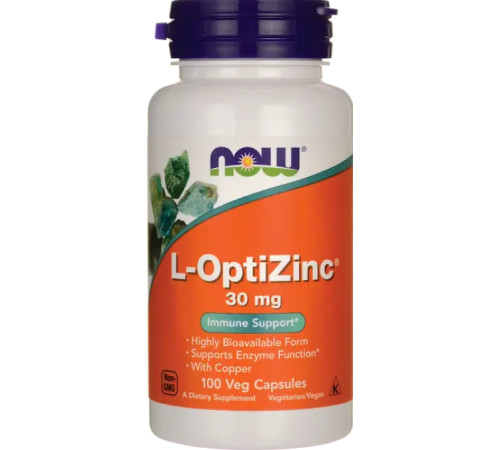 ОптиЦинк Now Foods L-OptiZinc 30 мг 100 капс