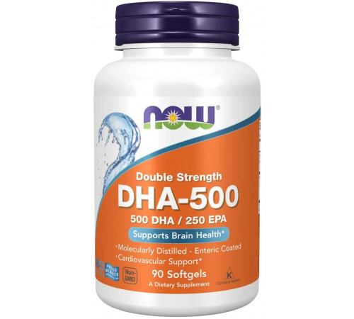 Докозагексаеновая кислота (ДГК) Now Foods DHA-500 90 гел капс