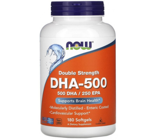 Омега ДГК Now Foods DHA-500 180 гелевых капсул