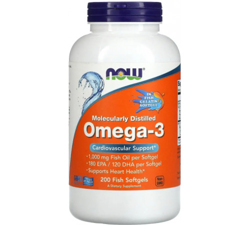 Омега-3 рибний жир для серця та судин Omega-3Fish Oil 200 гел капс