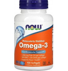Омега-3для сердця Now Foods Omega-3 180 ЭПК/ 120 ДГК 100 гел капс