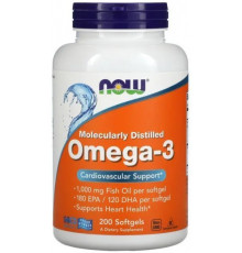 Риб'ячий жир Омега 3 Now Foods Omega-3 180 ЕПК/120 ДГК 200 капсул