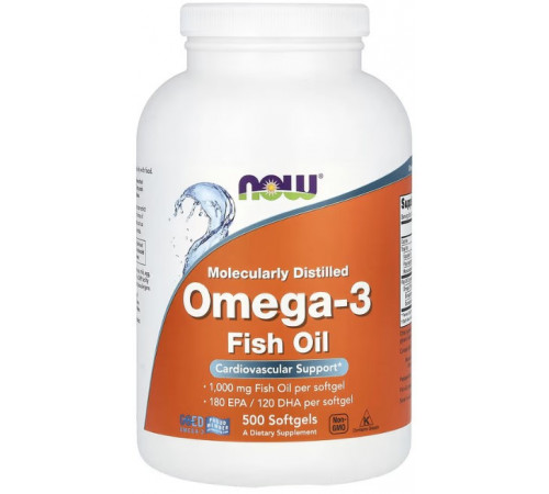 Омега-3 Now Foods Omega-3 180 ЭПК/ 120 ДГК 500 гелевих капсул