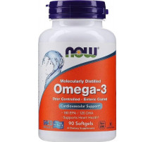 Омега-3 риб'ячий жир Now Foods Omega-3 180 ЭПК/ 120 ДГК 90 капс