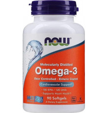 Омега-3 риб'ячий жир Now Foods Omega-3 180 ЭПК/ 120 ДГК 90 капс