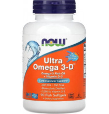 Омега-3 Д3 Now Foods Ultra Omega 3-D 600 EPA / 300 DHA 90 капс