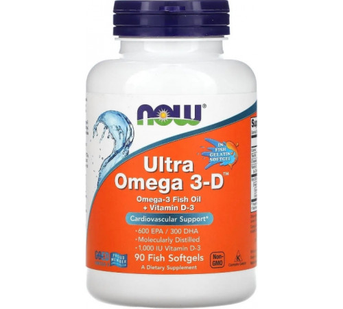 Омега-3 Д3 Now Foods Ultra Omega 3-D 600 EPA / 300 DHA 90 капс