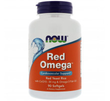 Красный рис + Омега Now Foods Red Omega Q10 90 гелевых капсул