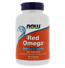 Красный рис + Омега Now Foods Red Omega Q10 90 гелевых капсул