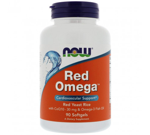 Красный рис + Омега Now Foods Red Omega Q10 90 гелевых капсул