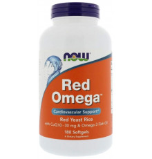 Червоний рис, омега і коензим Q10 Now Foods Red Omega 30 мг 180 капс