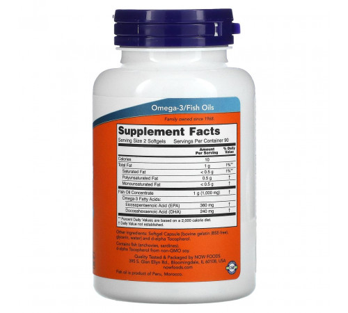 Омега-3  Now Foods Omega-3 Mini Gels 180 гелевих капсул