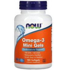 Омега-3  Now Foods Omega-3 Mini Gels 180 гелевих капсул