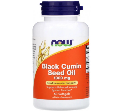 Масло насіння чорного кмину Now Foods Black Cumin Seed Oil 1000 мг 60 гел капс
