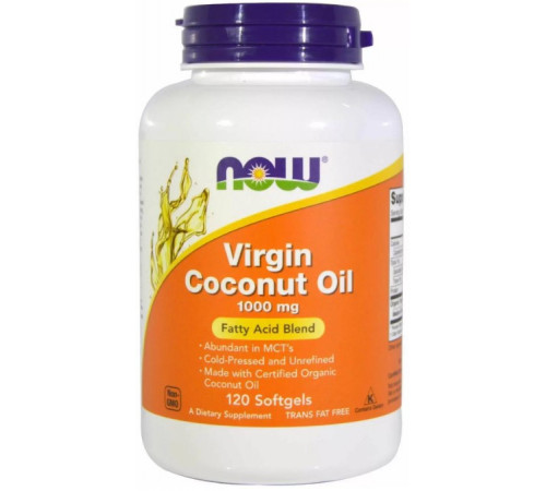 Кокосова олія Now Foods Coconut Oil 1000 мг 120 гелевых капсул