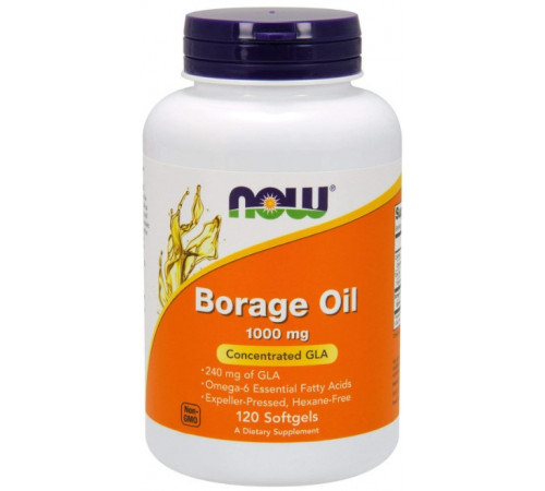 Масло огірочника Now Foods Borage Oil 1000 мг 120 гелевих капсул