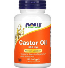 Касторова олія Now Foods Castor Oil 650 мг 120 гел капс