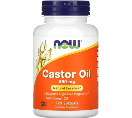 Касторова олія Now Foods Castor Oil 650 мг 120 гел капс