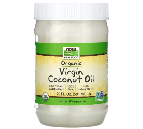 Кокосовое масло первого отжима Now Foods Coconut Oil Real Food 591 мл