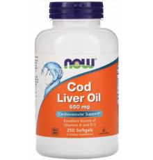 Риб'ячий жир з печінки тріски Now Foods Cod Liver Oil 650 мг 250 капсул