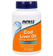 Риб'ячий жир з печінки тріски Now Foods Cod Liver Oil 1000 мг 90 капсул