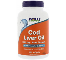 Риб'ячий жир з печінки тріски Now Foods Cod Liver Oil 1000 мг 180 гелевих капсул