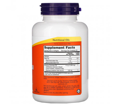 Олія вечірньої примули Now Foods  Evening Primrose Oil 500 мг 100 капс