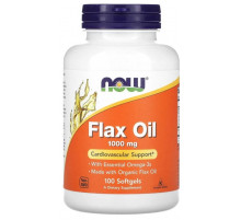 Льняна олія NOW Foods  Flax Oil 1000 мг 100 гел капс