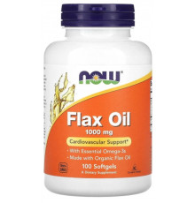 Льняна олія NOW Foods  Flax Oil 1000 мг 100 гел капс