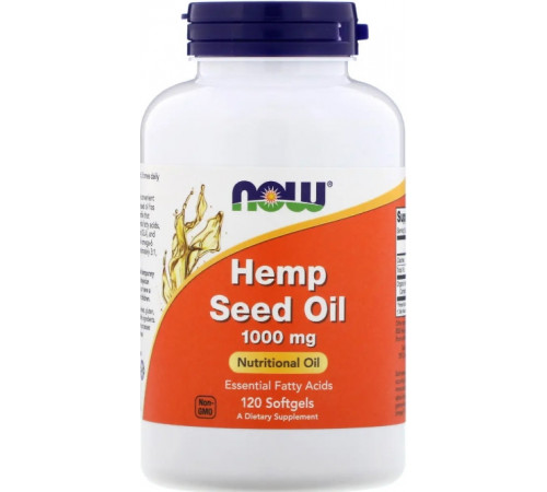 Олія насіння конопель Now Foods Hemp Seed Oil 1000 мг 120 гел капс