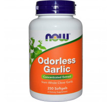 Часник Now Foods Odorless Garlic 250 гелевих капсул